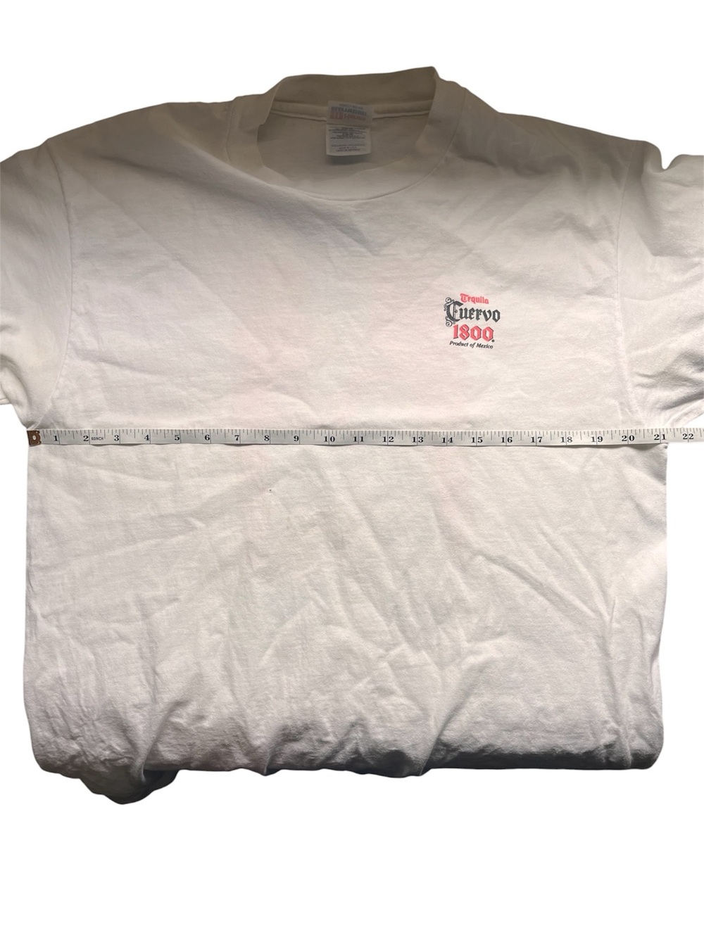 Hanes Vintage 90s Cuervo Tequila White Heavyweight Crewneck T-Shirt Large - Picture 3 of 9